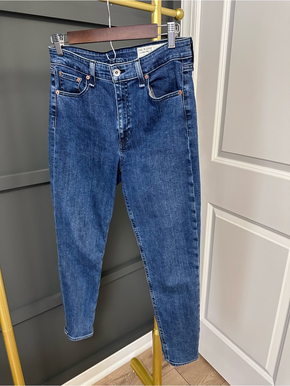 rag & bone High-Rise Women's Jeans in Deep Blue Wash